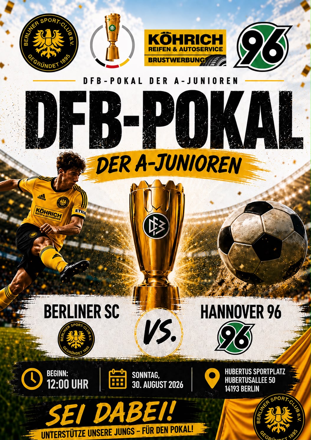 2.Runde im DFB-Pokal der Junioren gegen Hannover 96
